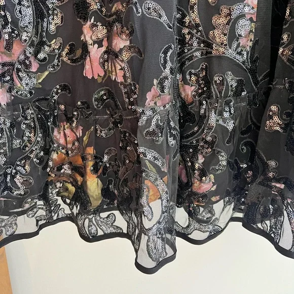 Free People Boho Black Sheer Sequin Tunic Dress - Picture 10 of 13